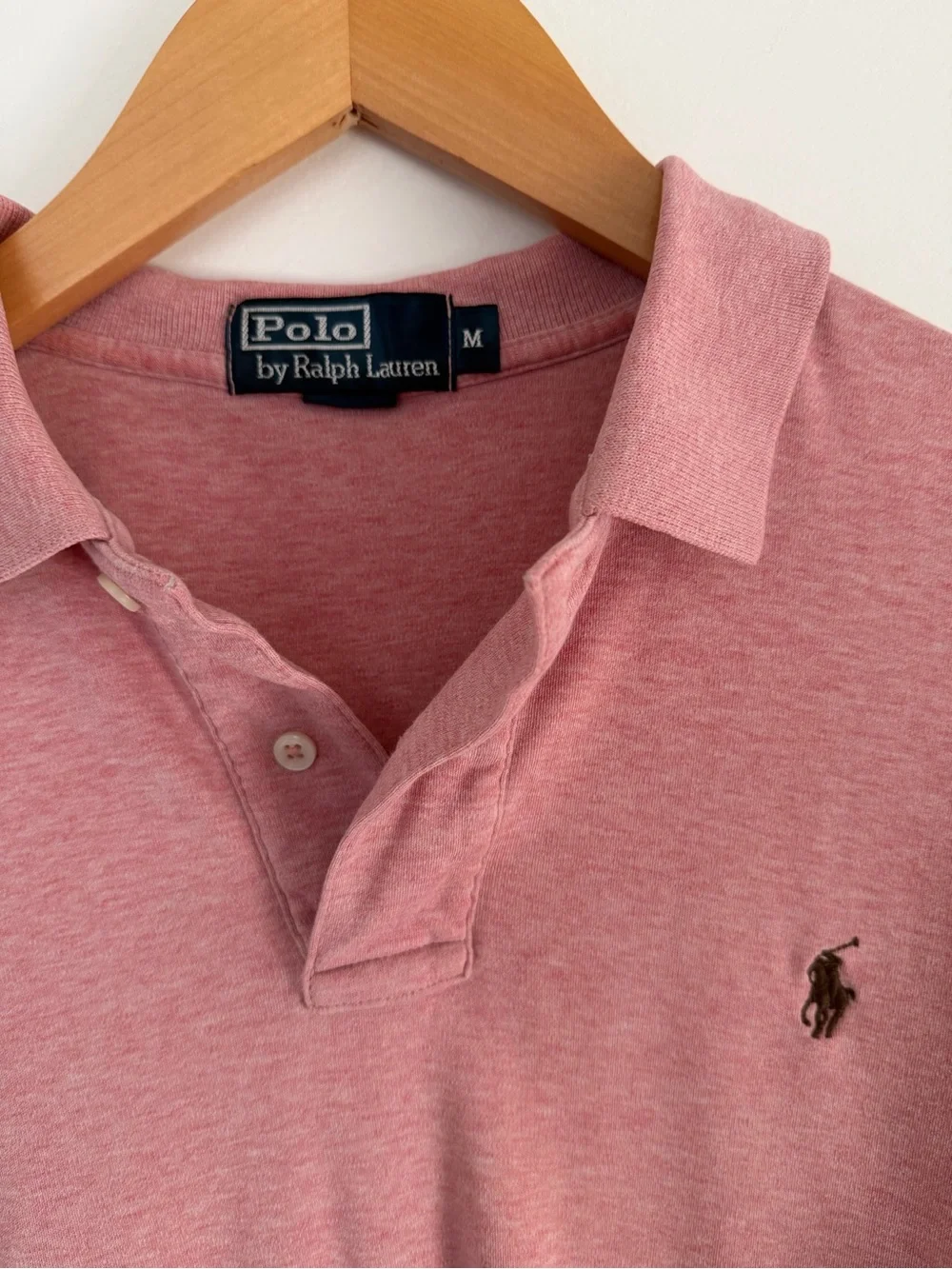 Vintage Polo Ralph Lauren Men’s M Pink Heather Short Sleeve Polo Shirt Pony logo